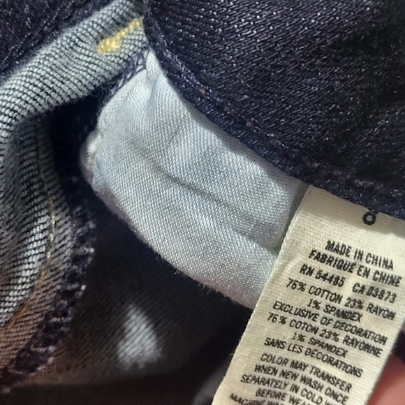 Indigo Blue Jean Shorts with Raw Hem - Picture 6 of 9